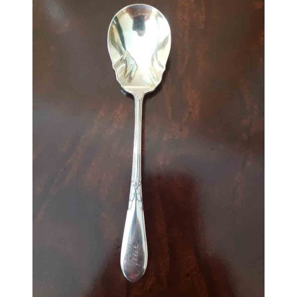 Gorham Sterling Silver Jelly / Sugar Spoon Pat 1933 Engraved Nelle - Picture 1 of 3